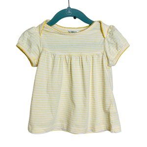 Baby Boden Yellow Striped Cotton Dress Baby Girls Size 18-24 months